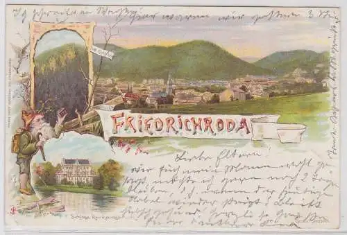 98083 Lithografie AK Friedrichroda - Schloss Reinhardsbrunn 1901