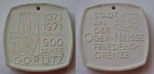 DDR Porzellan Medaille 900 Jahre Görlitz 1071-1971 (148641)