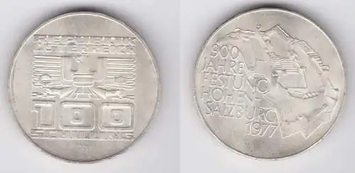 100 Schilling Silber Münze Österreich 900 Jahre Festung Hohen-Salzburg (155662)