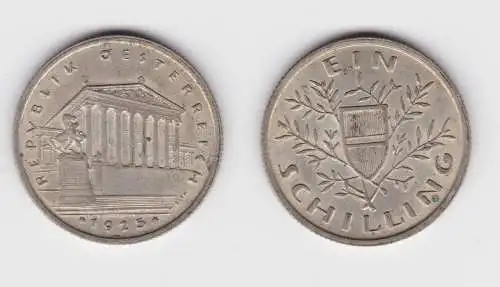 1 Schilling Silber Münze Österreich Parlamentsgebäude 1925 vz (154869)