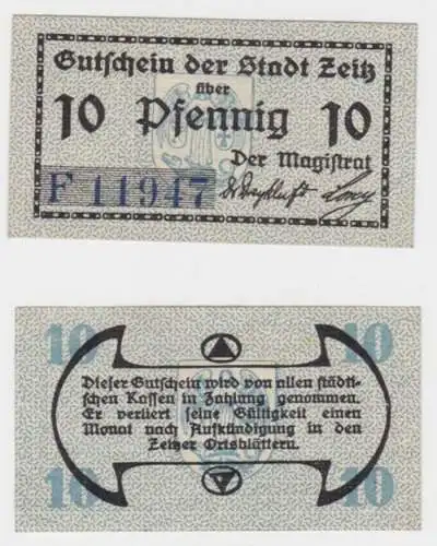 10 Pfennig Banknote Notgeld Stadt Zeitz kassenfrisch (156156)