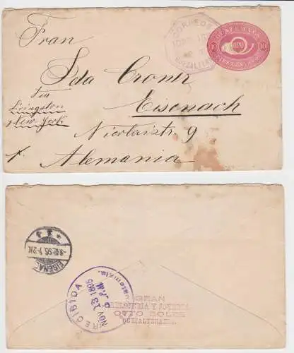 68330 alter Ganzsachen Brief von Guatemala nach Eisenach 1895