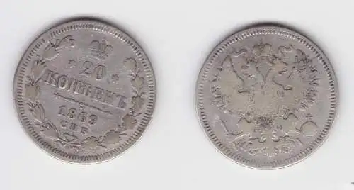 20 Kopeken Silber Münze Russland 1869 (155391)