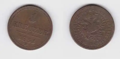 1 Kreuzer Kupfer Münze Österreich 1851 B (155550)