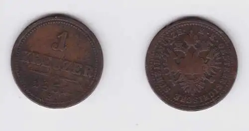 1 Kreuzer Kupfer Münze Österreich 1851 B (155553)