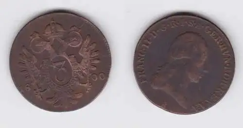 3 Kreuzer Kupfer Münze RDR Habsburg Österreich Franz II. 1800 B (155081)