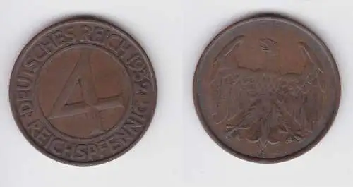 4 Pfennig Kupfer Münze Weimarer Republik 1932 A "Brüning Taler" (155415)