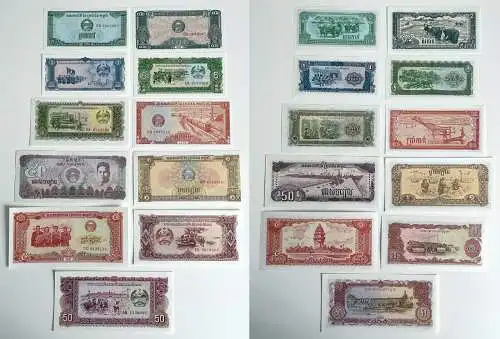 11 Banknoten Laos 1979 bis 1992 kassenfrisch unc (155004)