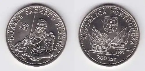 200 Escudos Cu-Ni Münze Portugal 1999 Duarte Pacheco Pereira (155840)