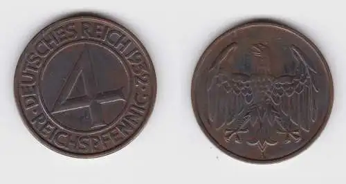 4 Pfennig Kupfer Münze Weimarer Republik 1932 A "Brüning Taler" (155962)