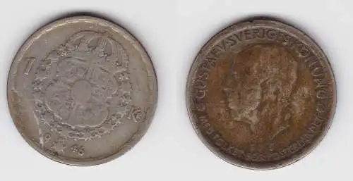 1 Krone Silber Münze Schweden 1946 (156242)