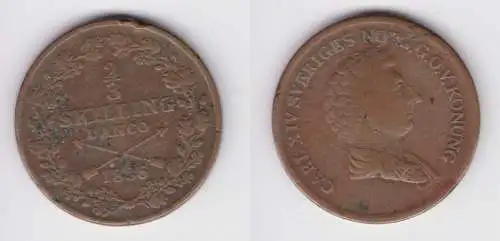 2/3 Skilling Kupfer Münze Schweden 1836 (155612)