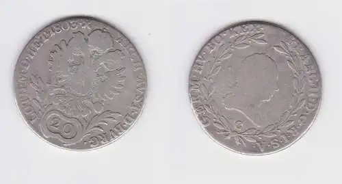 20 Kreuzer Silber Münze RDR Habsburg Österreich Franz II. 1803 (155358)