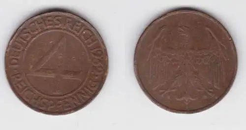 4 Pfennig Kupfer Münze Weimarer Republik 1932 A "Brüning Taler" (155673)