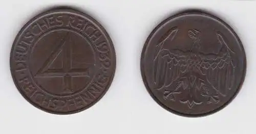 4 Pfennig Kupfer Münze Weimarer Republik 1932 A "Brüning Taler" (155668)