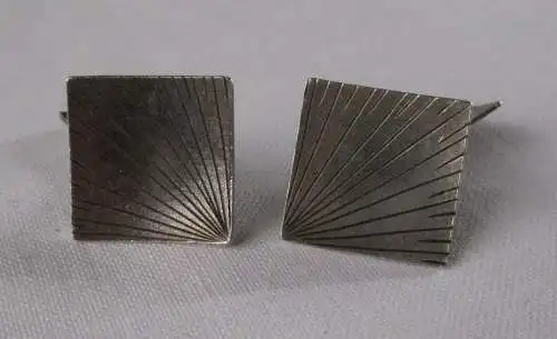 Elegante 900er Silber Manschettenknöpfe mit Strahlenmuster (155178)