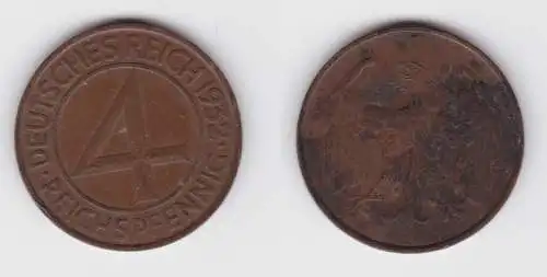 4 Pfennig Kupfer Münze Weimarer Republik 1932 A "Brüning Taler" (155921)