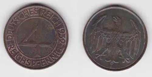 4 Pfennig Kupfer Münze Weimarer Republik 1932 A "Brüning Taler" (155964)