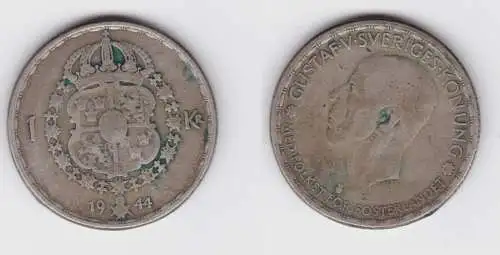 1 Krone Silber Münze Schweden 1944 (156252)