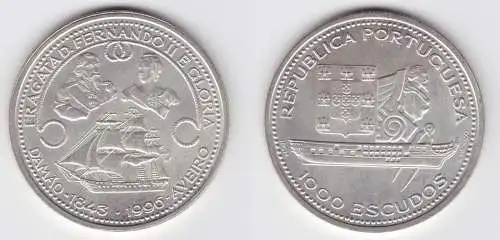 1000 Escudos Silber Münze Portugal 1996 Fregatte Don Fernando II e Gloria/155609