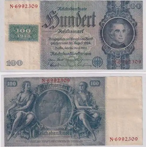 100 Mark Banknote DDR Deutsche Notenbank 1948 Kuponausgabe Ro.Nr.338a (167266)