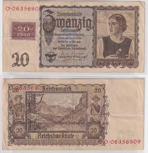 20 Mark Banknote DDR Deutsche Notenbank 1948 Kuponausgabe Ro.Nr.336 (167263)