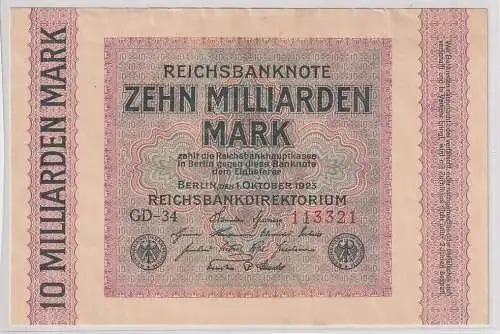 10 Milliarden Mark Banknote Berlin 1.10.1923 Rosenberg 114 a (167245)