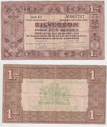 1 Gulden Banknote Niederlande 1. Oktober 1938 Serie EU P 61 (167257)