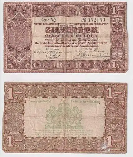 1 Gulden Banknote Niederlande 1. Oktober 1938 Serie DQ P 61 (167072)