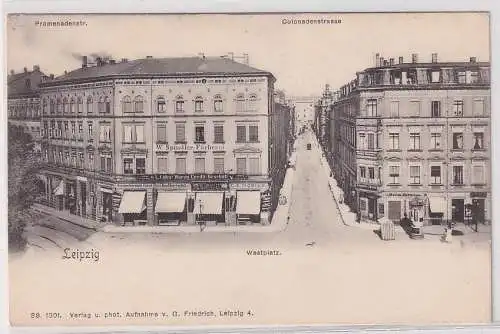 08617 Ak Leipzig Westplatz Ecke Promenaden/Colonadenstraße um 1900