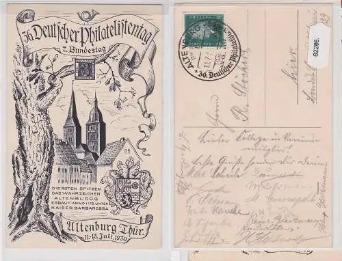 62286 Ak 36.Deutscher Philatelistentag Altenburg Thüringen 1930