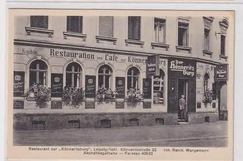 82072 Ak Leipzig Schleussig Restaurant zur "Könneritzburg" um 1920