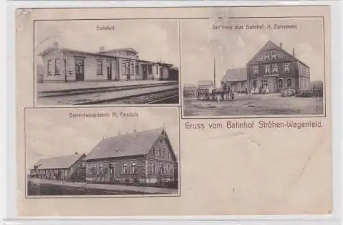 907696 Ak Gruß vom Bahnhof Ströhen Wagenfeld 1910