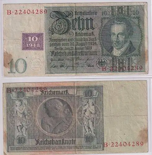 10 Mark Banknote DDR Deutsche Notenbank 1948 Kuponausgabe Ro.Nr.334 a (167225