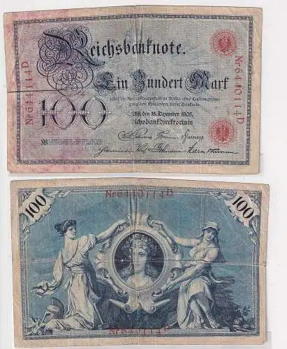 100 Mark Banknote Kaiserreich Deutsches Reich 18.12.1905 (166911)