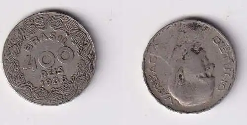 400 Reis Kupfer Nickel Münze Brasilien 1938 Getulio Vargas (167133)