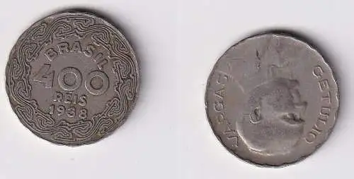 400 Reis Kupfer Nickel Münze Brasilien 1938 Getulio Vargas (167127)