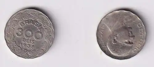 300 Reis Kupfer Nickel Münze Brasilien 1938 Getulio Vargas (167180)