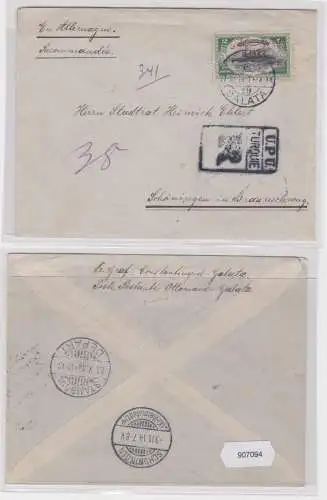 907094 Brief Konstantinopel Galata nach Schöningen Braunschweig 1914