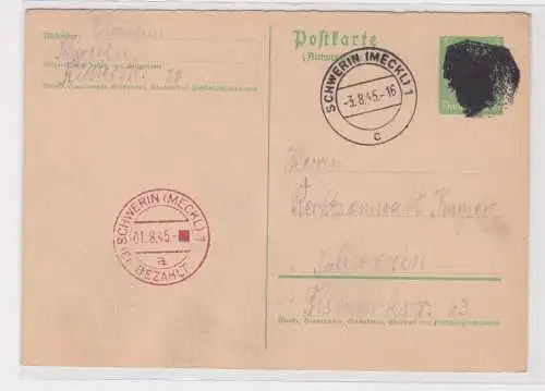 906754 Notganzsache 1945 Gebühr bez. Alliierte Besetzung SBZ Schwerin P A05 A