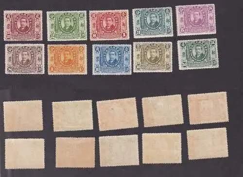 China 1912 Michel 124-133 1 Cent bis 1 Dollar ** postfrisch (138297)