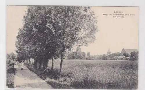 75554 Ak Lüchow Weg zur Badeanstalt und Blick auf Lüchow 1907
