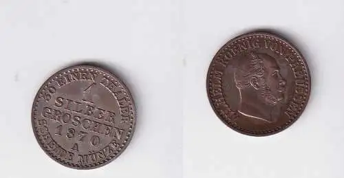 1 Silbergroschen Münze Preussen Wilhelm I. 1870 A f.vz (165535)