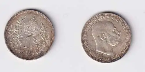 1 Krone Silber Münze Österreich 1914 f.vz (148366)