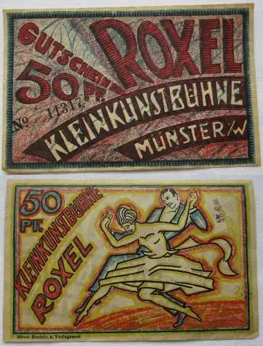 50 Pfennig Banknote Notgeld Kleinkunstbühne Roxel Münster i.W. (1922) (164660)