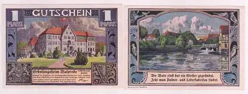 2 Banknoten Notgeld Walsrode Erholungsheim der Gewerkschaft (1922) (162808)