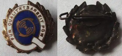 DDR Ehrennadel Für Qualitätsarbeit PGW Prüfgeräte-Werk Medingen Bronze (163209)