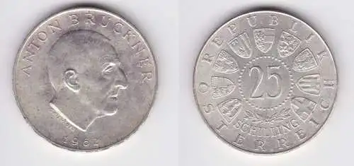 25 Schilling Silber Münze Österreich 1962 Anton Bruckner (155539)