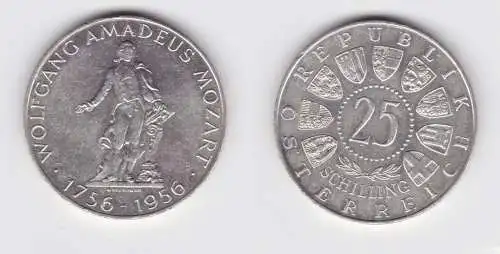 25 Schilling Silber Münze Österreich Mozart 1956 vz (155394)