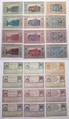 12 Banknoten 40 bis 80 Heller Notgeld Markt Admont 1920 (155143)